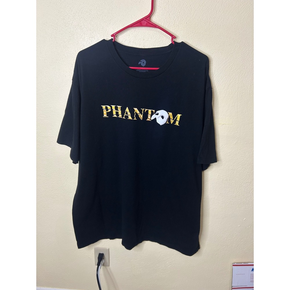 Phantom‎ of the Opera Broadway Musical Graphic T-Shirt Black XXL Mask Gold Logo